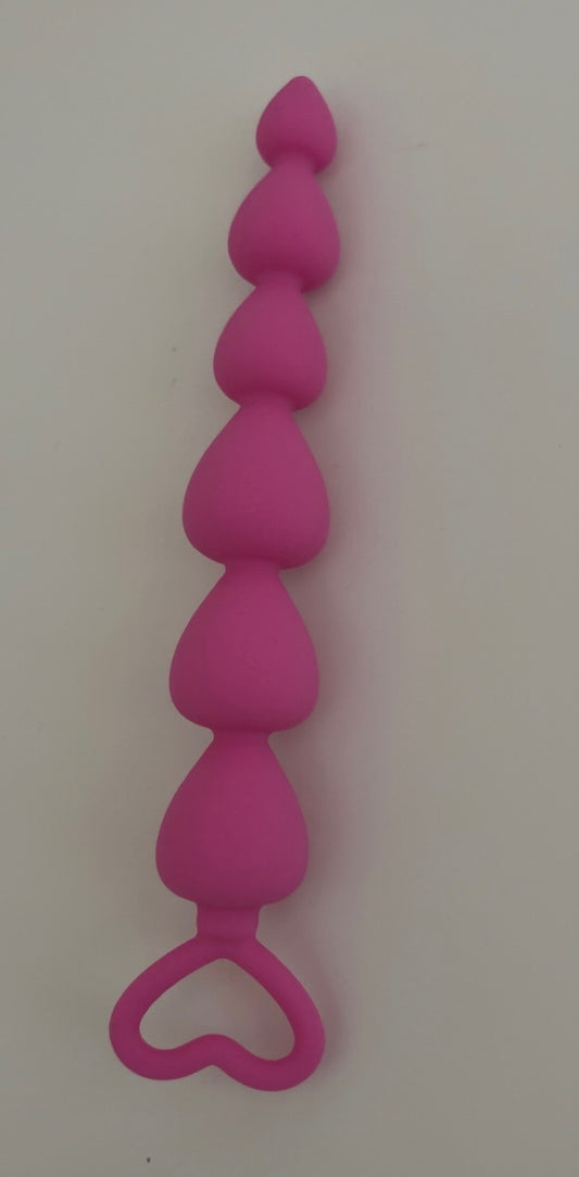 Pink Heart Anal Beads
