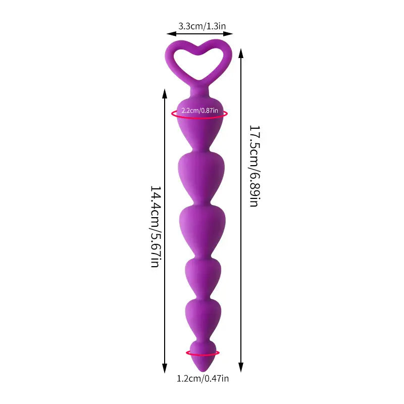 Purple Heart Anal Beads
