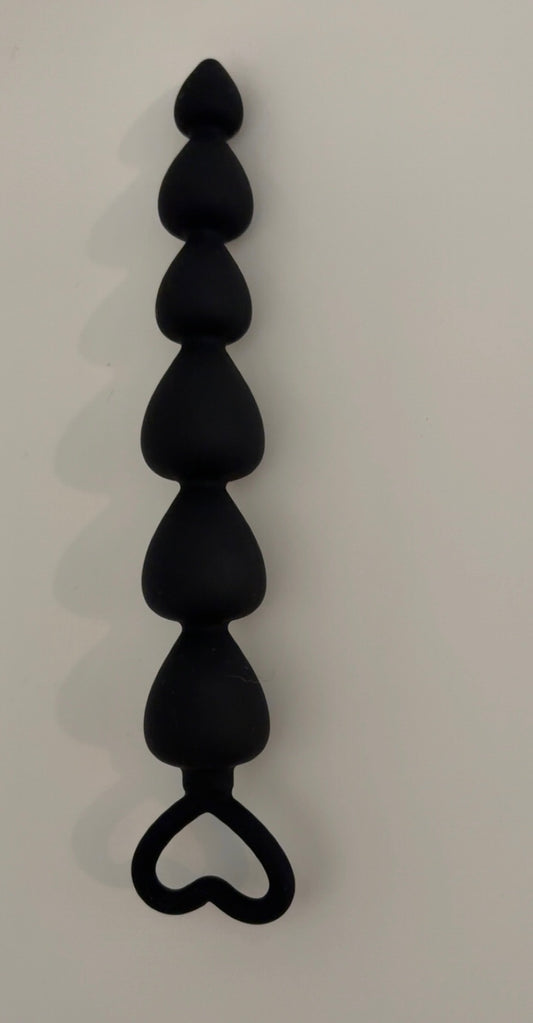 Black Heart Anal Beads